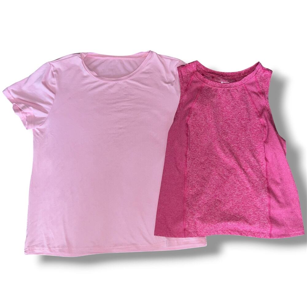 2-Piece Women's Pink Activewear Top Lot (Size M/L)